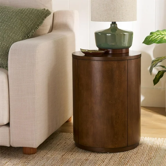 Better Homes & Gardens Miller Drum End Table, Walnut